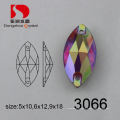 Wholesale Flat Back Siam Ab Horse Eye Crystal Stone for Sewing Garment